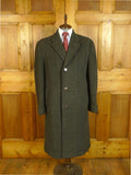 25/0701 immaculate genuine 1950s 1960s vintage extra-heavyweight grey crombie wool overcoat w/ gauntlet cuff 41-43