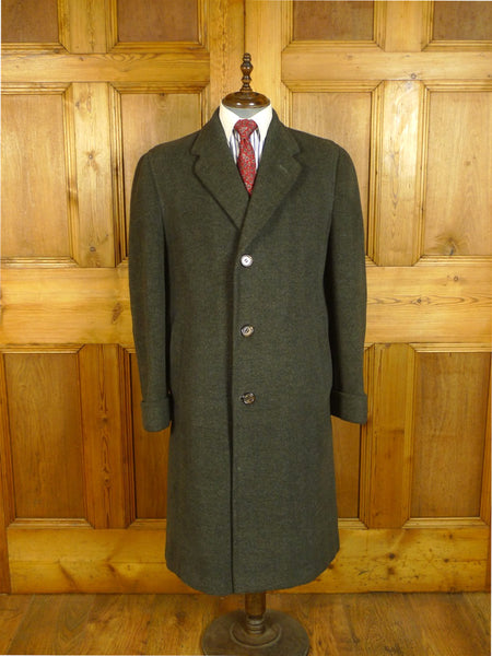 25/0701 immaculate genuine 1950s 1960s vintage extra-heavyweight grey crombie wool overcoat w/ gauntlet cuff 41-43