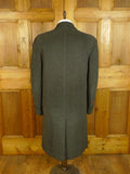 25/0701 immaculate genuine 1950s 1960s vintage extra-heavyweight grey crombie wool overcoat w/ gauntlet cuff 41-43