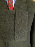 25/0701 immaculate genuine 1950s 1960s vintage extra-heavyweight grey crombie wool overcoat w/ gauntlet cuff 41-43