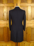 25/0700 immaculate vintage crombie wool navy blue fly-front overcoat coat 36-38