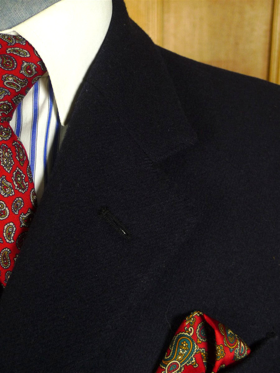 25/0700 immaculate vintage crombie wool navy blue fly-front overcoat coat 36-38