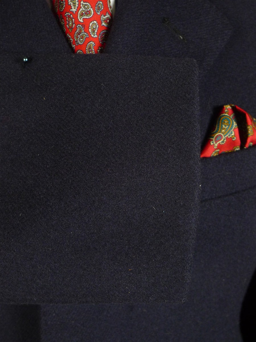 25/0700 immaculate vintage crombie wool navy blue fly-front overcoat coat 36-38