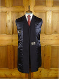 25/0700 immaculate vintage crombie wool navy blue fly-front overcoat coat 36-38