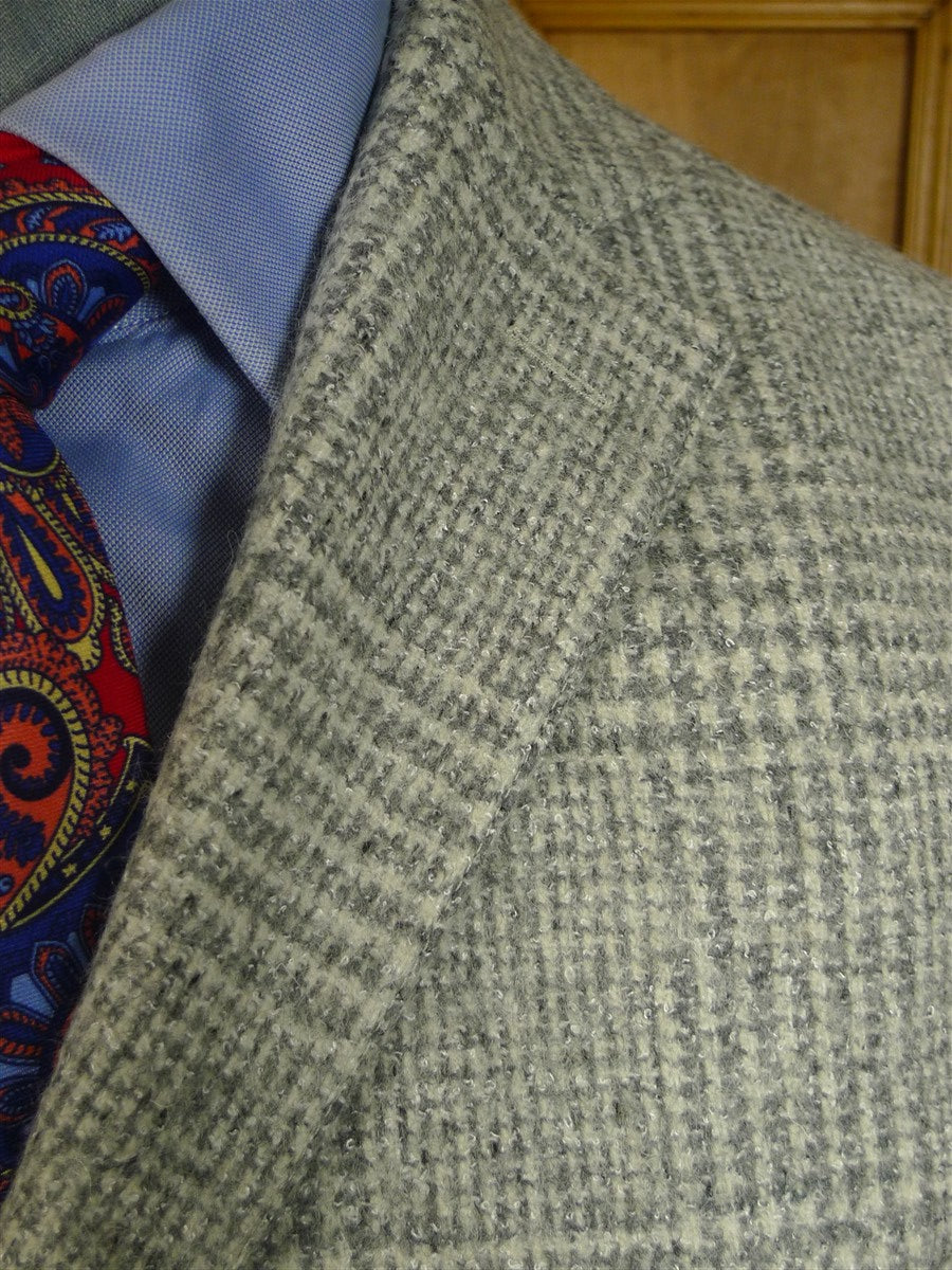 25/0686 new w/tags hackett light grey boucle glen check unlined coat overcoat 38 regular