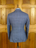 25/0696 new w/tags hackett 55% silk blue glen check sports jacket blazer (rrp £500) 38 regular