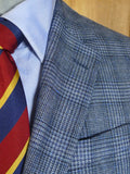 25/0696 new w/tags hackett 55% silk blue glen check sports jacket blazer (rrp £500) 38 regular