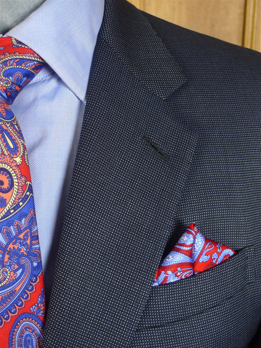 25/0698 huntsman savile row blue nailhead weave 2 piece suit w/ spare trouser 40 short