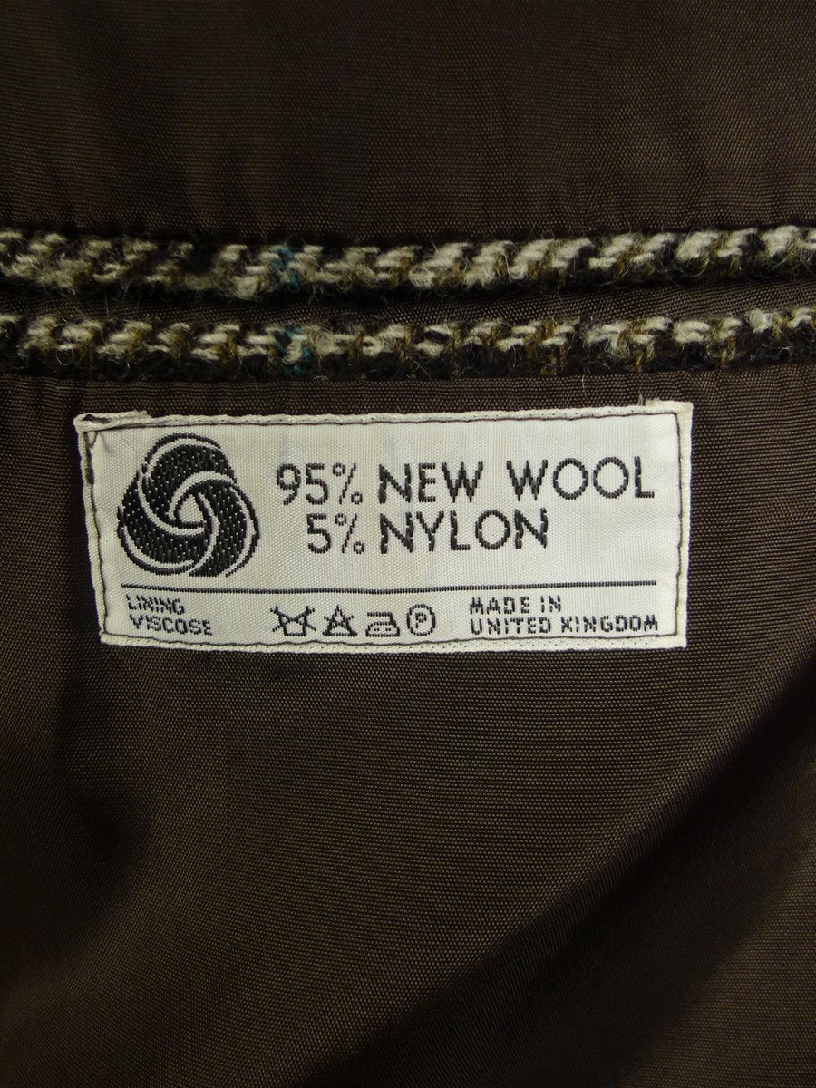 25/0710 vintage austin reed cue by tommy nutter glen check 1 button tweed sports jacket blazer 40 regular