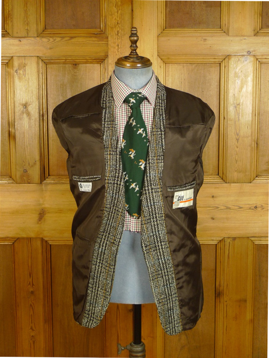 25/0710 vintage austin reed cue by tommy nutter glen check 1 button tweed sports jacket blazer 40 regular