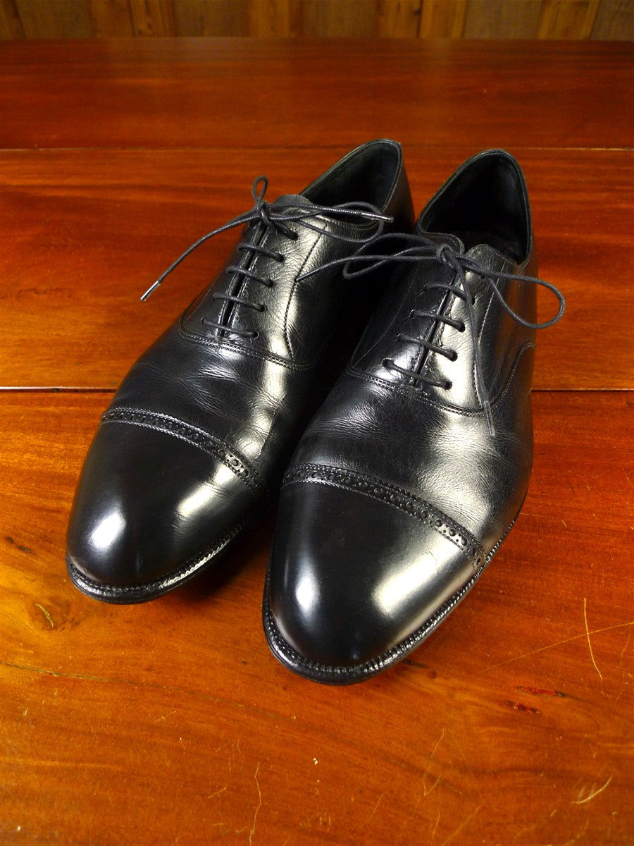 25/0736 vintage john lobb black calf leather oxford brogue trim shoe uk 10
