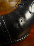 25/0736 vintage john lobb black calf leather oxford brogue trim shoe uk 10