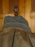 25/0733 vintage 1984 anderson & sheppard savile row bespoke grey d/b pin-stripe worsted suit 46 extra long
