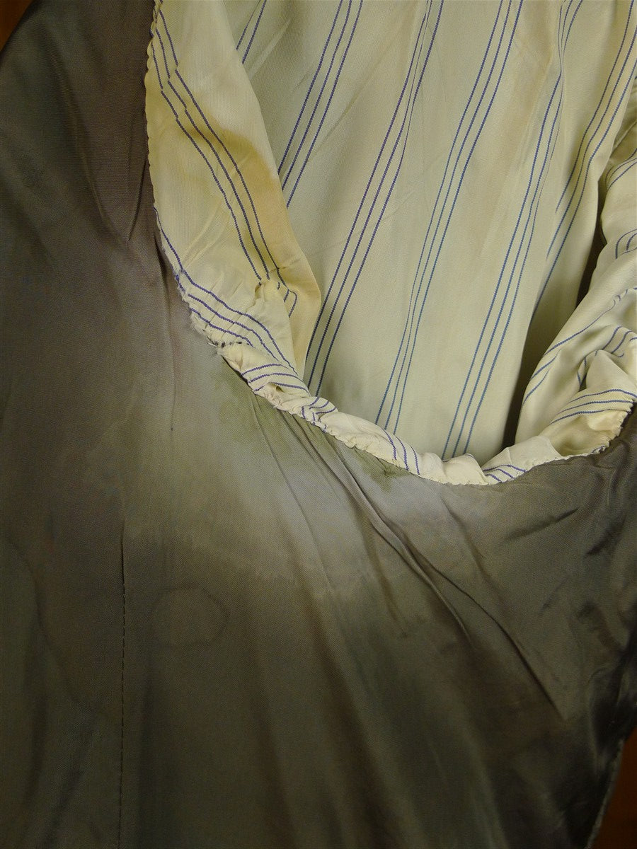 25/0733 vintage 1984 anderson & sheppard savile row bespoke grey d/b pin-stripe worsted suit 46 extra long
