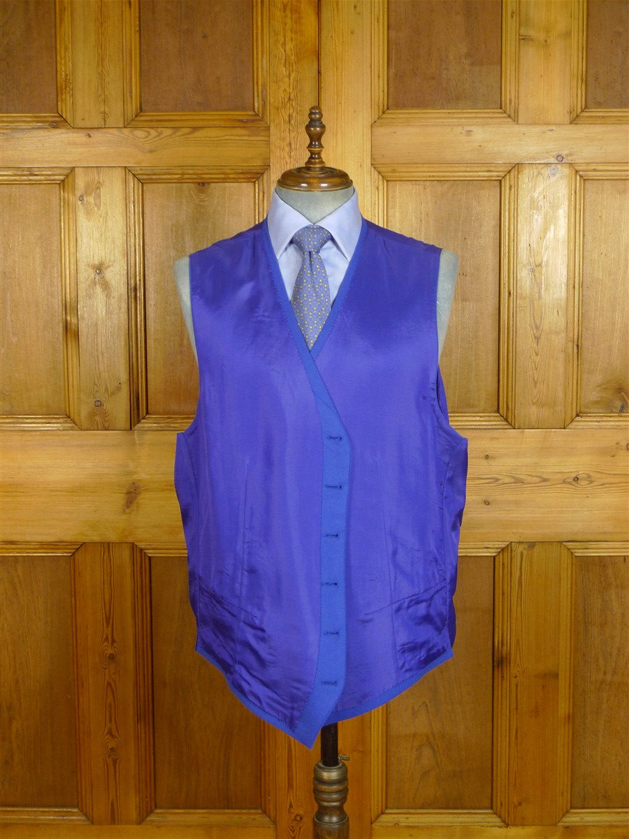 25/0729 hk bespoke tailored indigo blue morning waistcoat for royal ascot 53 regular