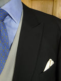 25/0731 immaculate hk bespoke tailored black worsted morning coat 52-53 long