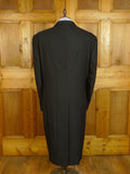 25/0731 immaculate hk bespoke tailored black worsted morning coat 52-53 long