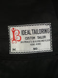 25/0731 immaculate hk bespoke tailored black worsted morning coat 52-53 long