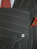 25/0732 immaculate vintage 1989 anderson & sheppard savile row bespoke charcoal grey d/b pin-stripe worsted suit 48 extra long