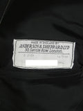 25/0732 immaculate vintage 1989 anderson & sheppard savile row bespoke charcoal grey d/b pin-stripe worsted suit 48 extra long