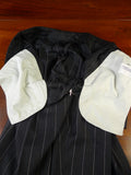 25/0732 immaculate vintage 1989 anderson & sheppard savile row bespoke charcoal grey d/b pin-stripe worsted suit 48 extra long