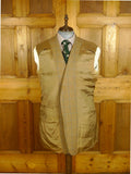 25/0717 vintage 1989 anderson & sheppard savile row bespoke beige brown wp check tweed sports jacket blazer 47-48 extra long