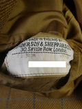 25/0717 vintage 1989 anderson & sheppard savile row bespoke beige brown wp check tweed sports jacket blazer 47-48 extra long