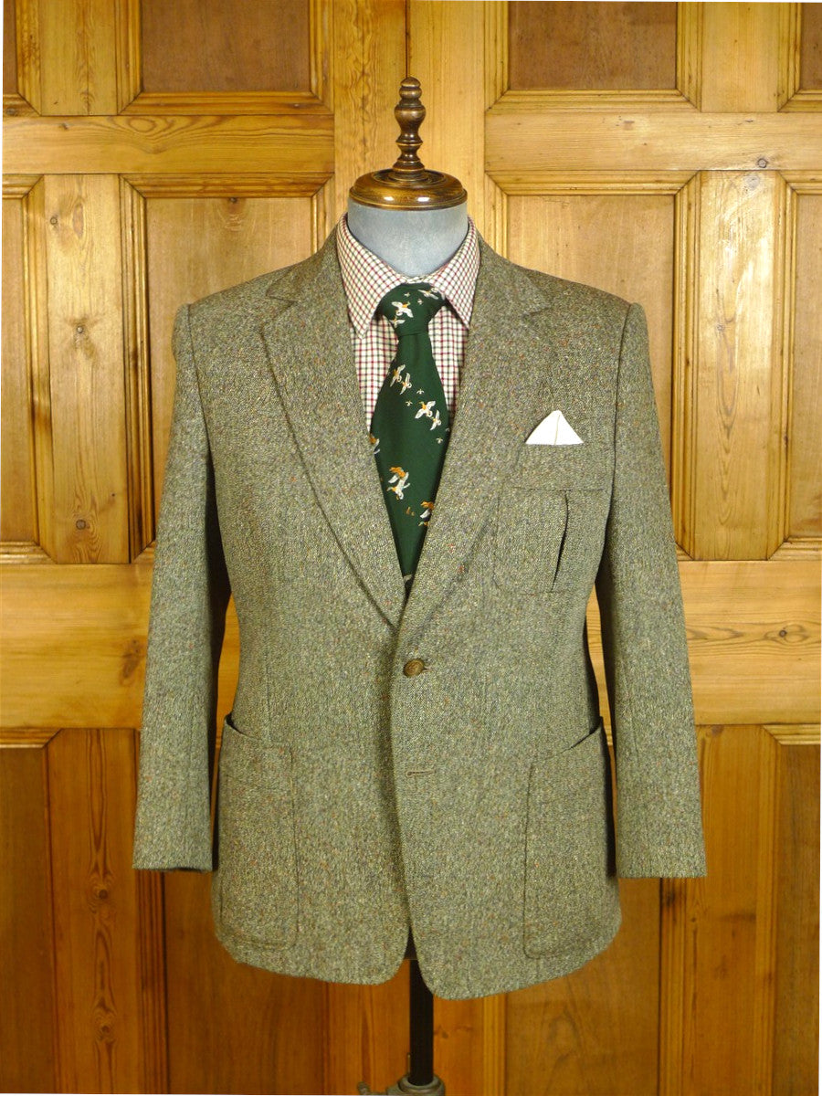 25/0739 vintage british donegal weave patch pocket tweed jacket for goodwood revival 40 short