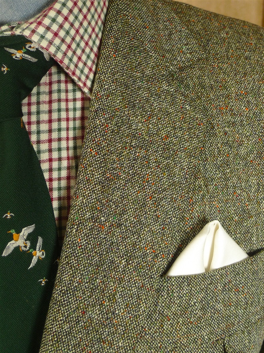 25/0739 vintage british donegal weave patch pocket tweed jacket for goodwood revival 40 short