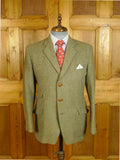 25/0741 wonderful vintage green harris tweed jacket for goodwood revival 39-40 short to regular