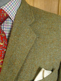 25/0741 wonderful vintage green harris tweed jacket for goodwood revival 39-40 short to regular