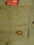 25/0741 wonderful vintage green harris tweed jacket for goodwood revival 39-40 short to regular