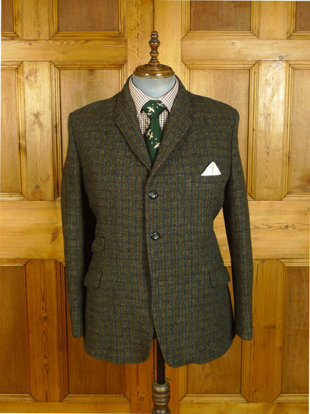25/0745 vintage green check harris tweed jacket for goodwood revival 42 regular