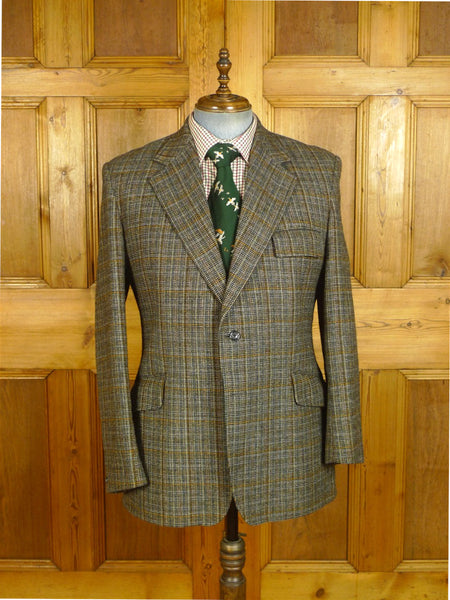 25/0748 vintage british gun check hexham tweed jacket for goodwood revival 42-43 regular