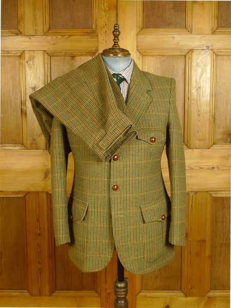 25/0752 vintage british gun check tweed shooting suit 42 regular