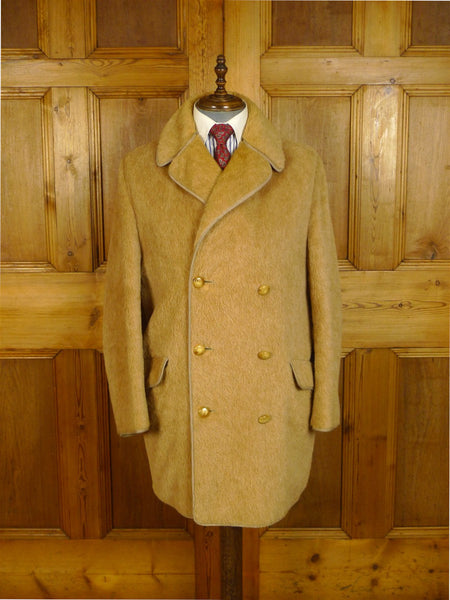 25/0750 wonderful 1960s vintage british alpaca d/b pea coat overcoat 42-44