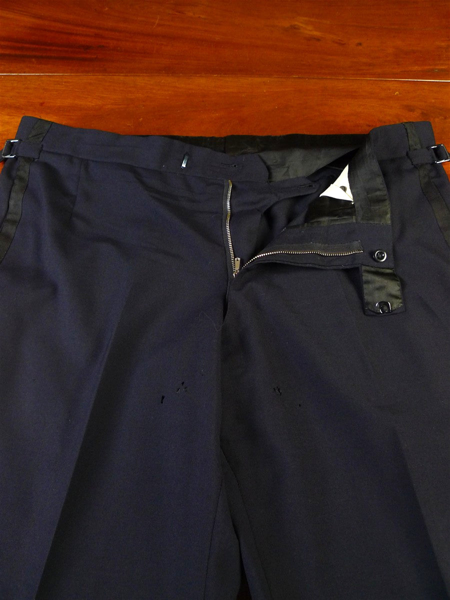 25/0936 vintage anderson & sheppard savile row bespoke midnight blue mohair evening trouser for restoration 42 long