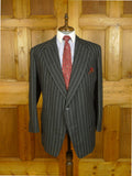 25/0755 immaculate 2011 anderson & sheppard savile row bespoke grey tram-stripe worsted flannel suit 48 short to regular
