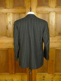 25/0755 immaculate 2011 anderson & sheppard savile row bespoke grey tram-stripe worsted flannel suit 48 short to regular