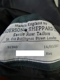 25/0755 immaculate 2011 anderson & sheppard savile row bespoke grey tram-stripe worsted flannel suit 48 short to regular