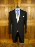 25/0759 vintage 1991 anderson & sheppard savile row bespoke black herringbone wool morning coat 46 extra long