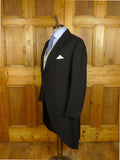 25/0759 vintage 1991 anderson & sheppard savile row bespoke black herringbone wool morning coat 46 extra long
