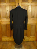 25/0759 vintage 1991 anderson & sheppard savile row bespoke black herringbone wool morning coat 46 extra long