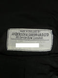 25/0759 vintage 1991 anderson & sheppard savile row bespoke black herringbone wool morning coat 46 extra long