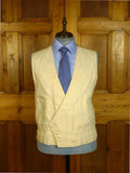 25/0760 vintage 1991 anderson & sheppard savile row bespoke cream linen d/b morning waistcoat 46-47 extra long