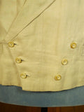 25/0760 vintage 1991 anderson & sheppard savile row bespoke cream linen d/b morning waistcoat 46-47 extra long
