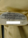25/0760 vintage 1991 anderson & sheppard savile row bespoke cream linen d/b morning waistcoat 46-47 extra long