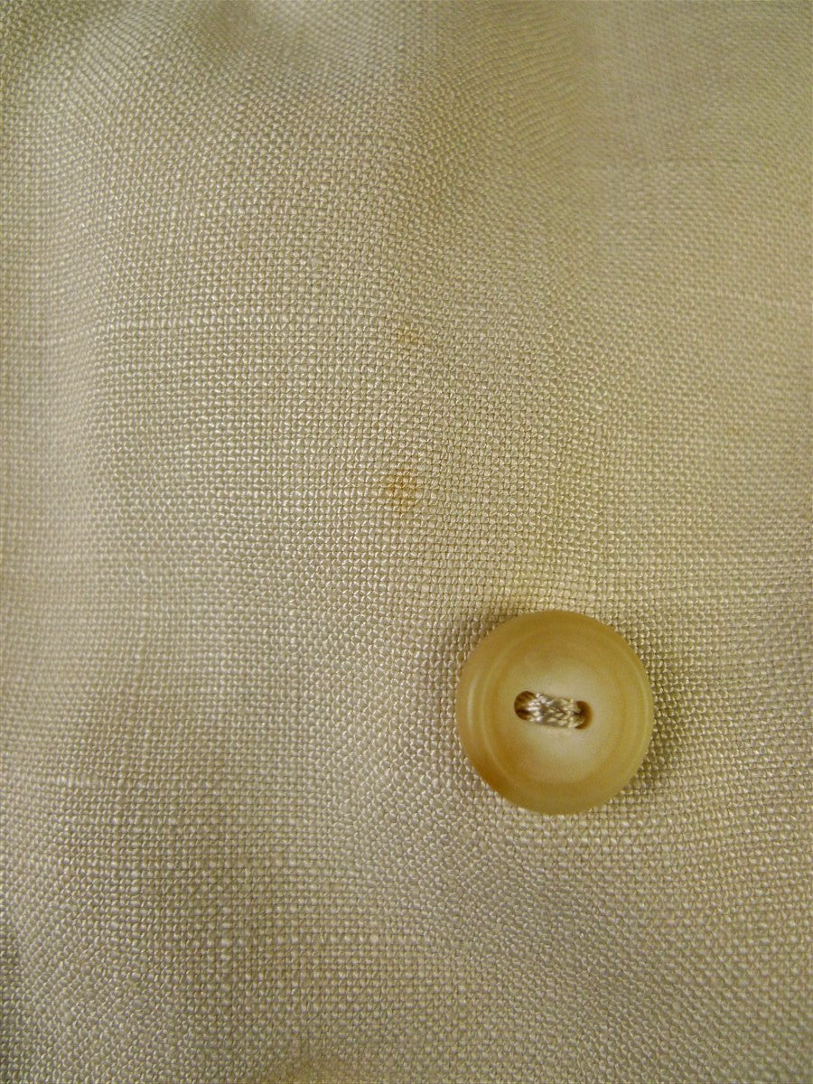 25/0760 vintage 1991 anderson & sheppard savile row bespoke cream linen d/b morning waistcoat 46-47 extra long
