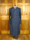 25/0790 stunning 1946 blue / red glen check heavyweight d/b wool overcoat w/ belt 40-42 long