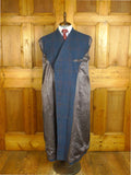 25/0790 stunning 1946 blue / red glen check heavyweight d/b wool overcoat w/ belt 40-42 long
